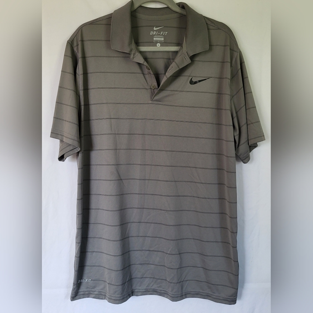 Nike Dri-Fit L Gray Polo